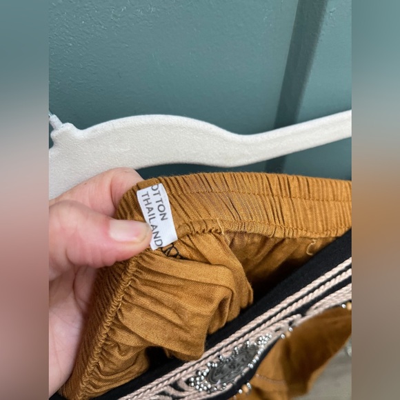 M110 // Y2K Vintage Handmade Thailand Boho Embellished Pants // One Size - Picture 7 of 8